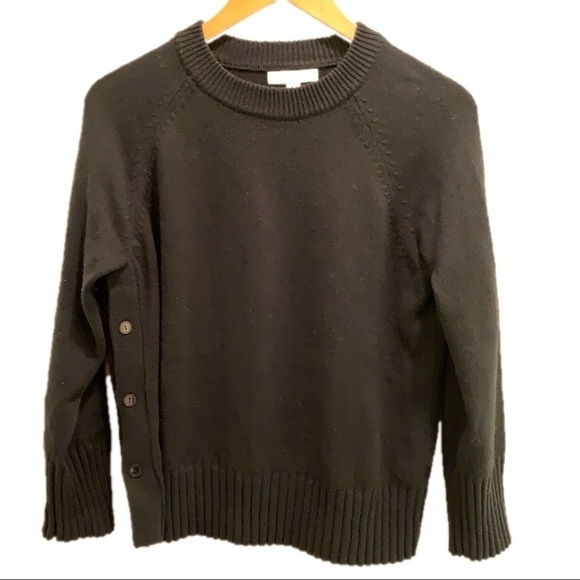 1901 by Nordstrom Black Crewneck Sweater - Picture 1 of 8